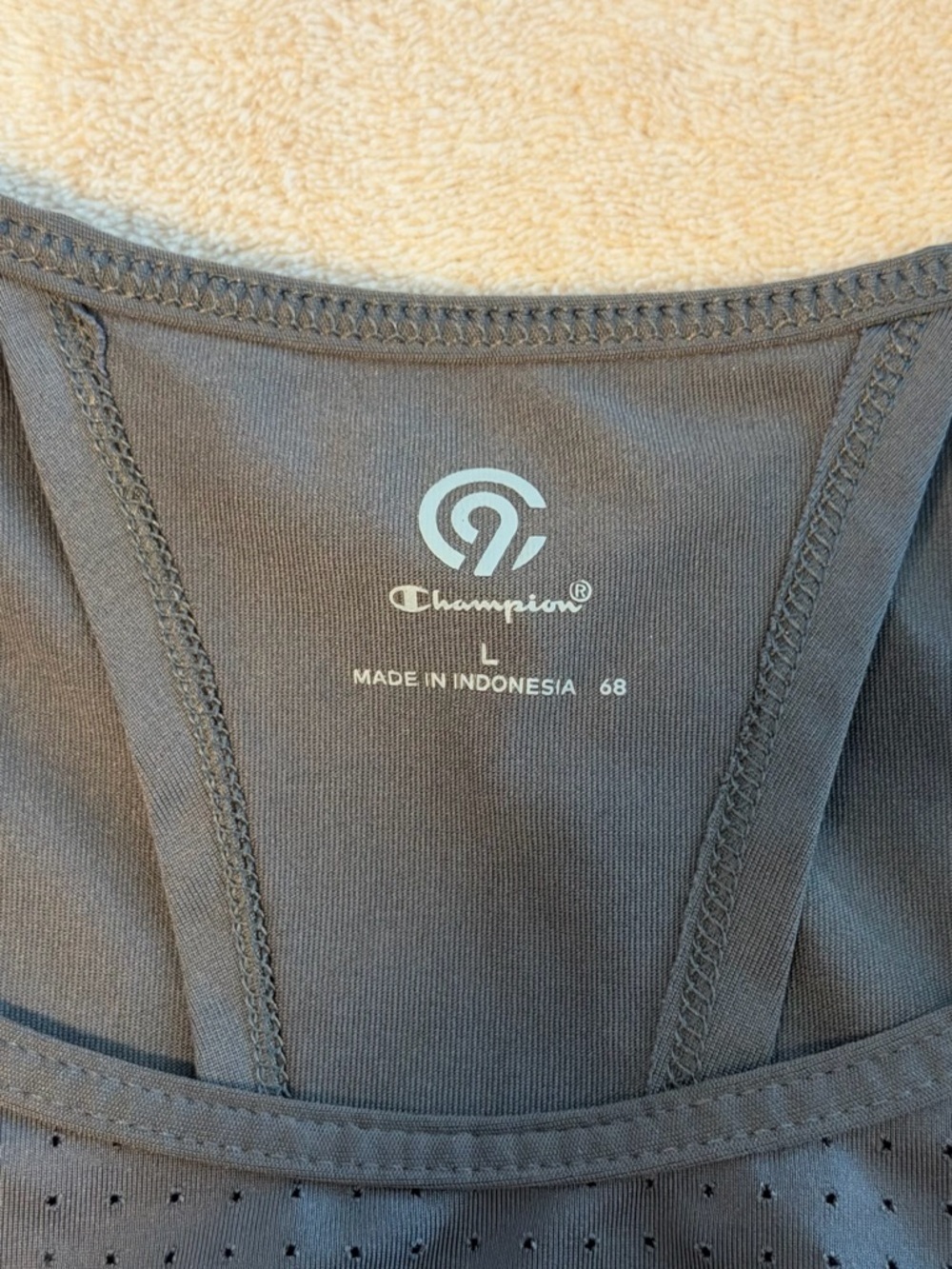 Champion Gray Racerback Performance Tank - L - Picture 2 of 6
